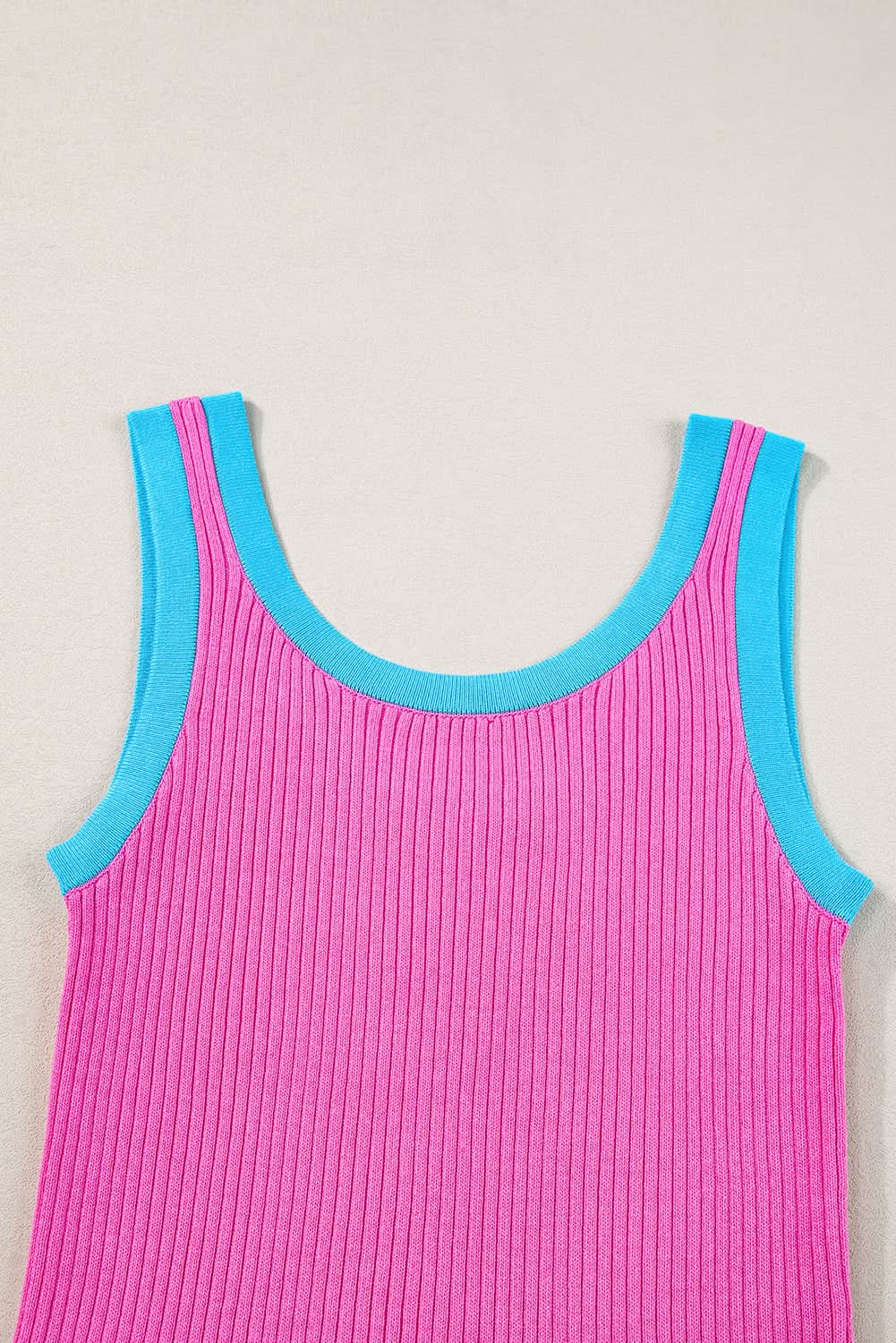 Trendy pink ribbed tank top - Love Salve